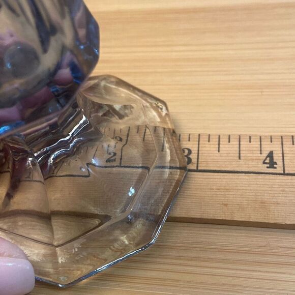 Vintage Glass Fostoria Virginia Light Blue Scalloped Edge Flower Floral Vase - Picture 10 of 11